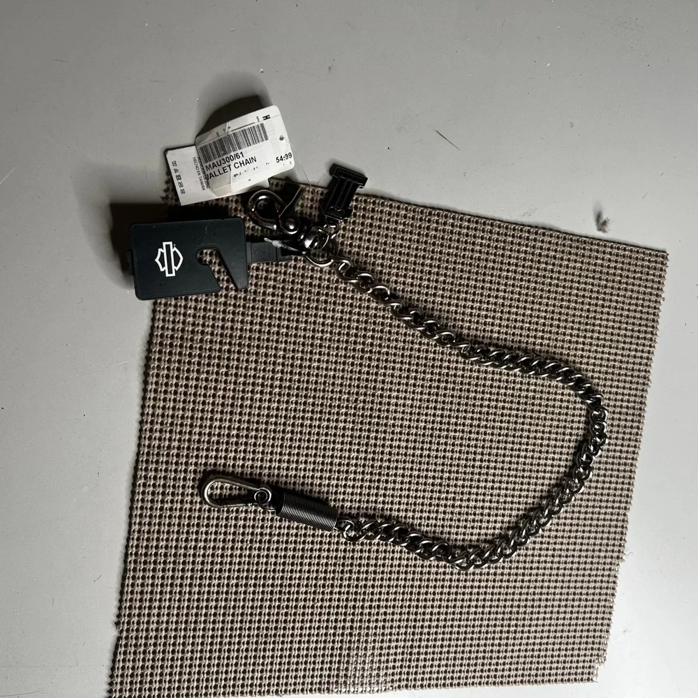 Harley-Davidson Biker Wallet Chain Zinc Alloy Curb Link Silver MAU300/61 New